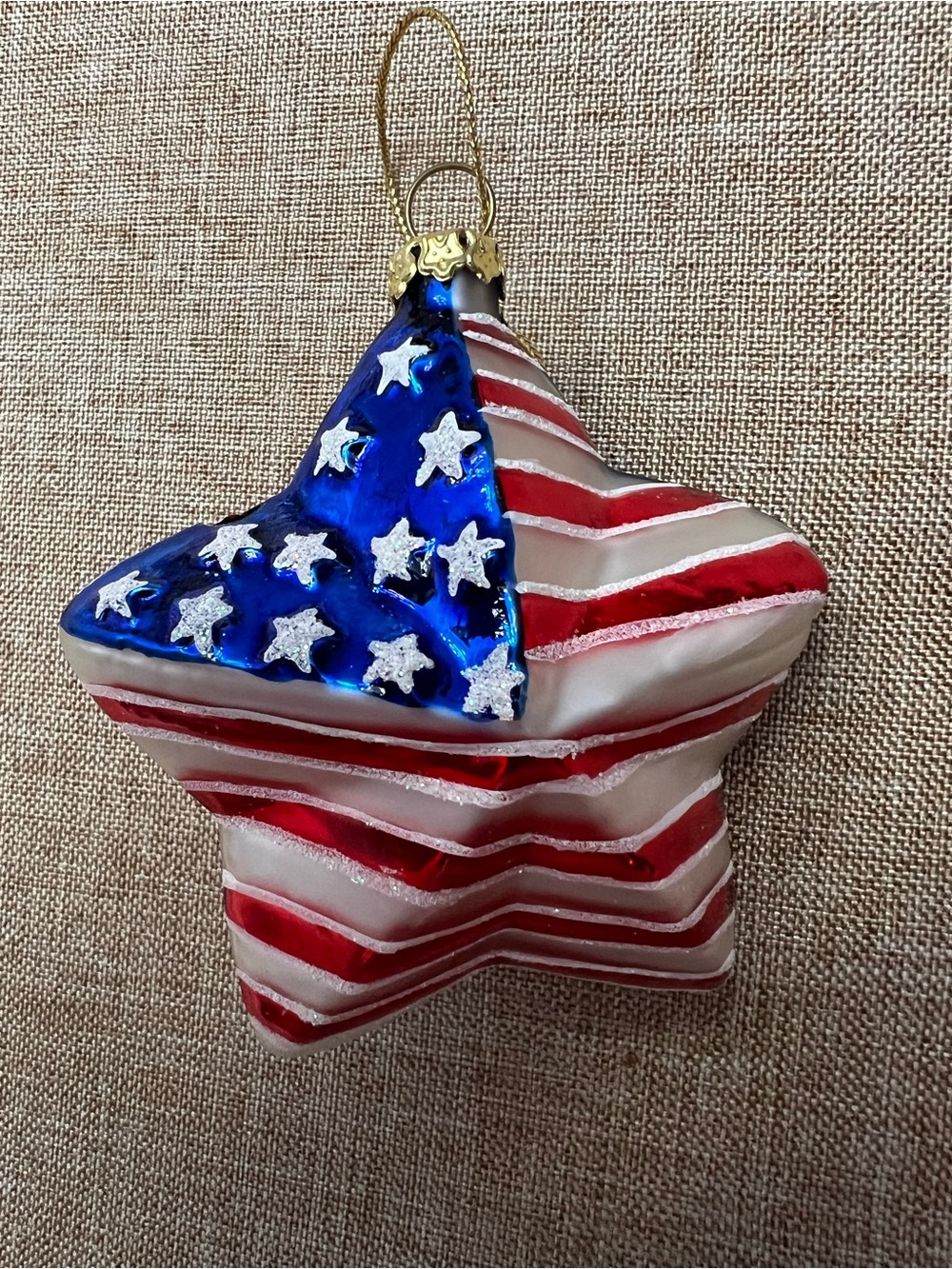 HARMONY 2004 blown glass Patriotic Star Ornament red/white/blue - Picture 2 of 3